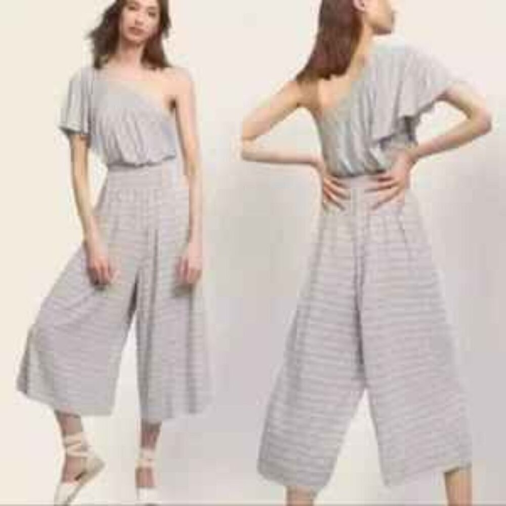 Maeve Jamie Printed One Shoulder Wide Leg Jumpsuit Size X-Small